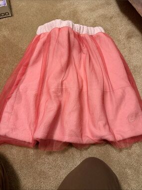 Nike Pink Tulle-Layered Skirt with Elastic Waist